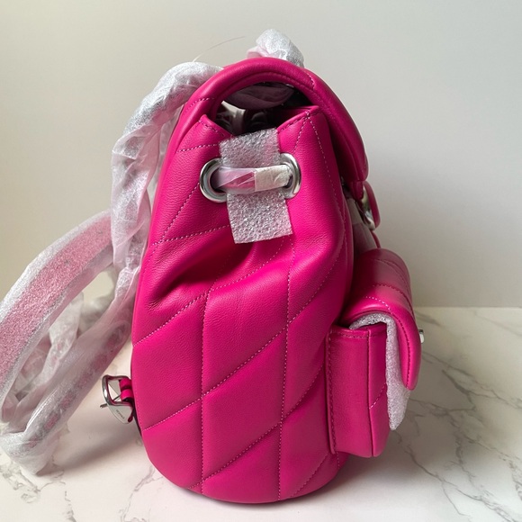 ❌SOLD❌ New Coach Tabby Quilted Backpack Dragonfruit Shoulder Bag - Hot Pink - Picture 4 of 15